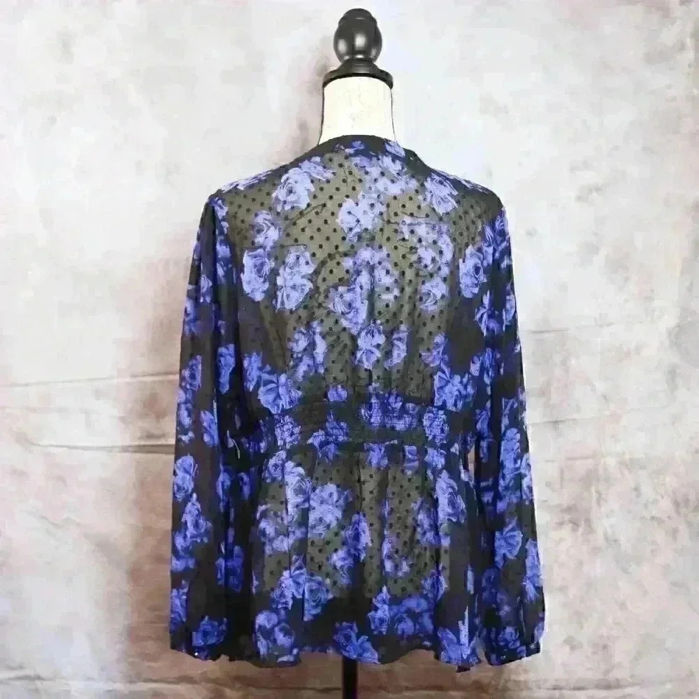 Torrid Size 1 Sheer Button Front W/Ruffle Along B… - image 7